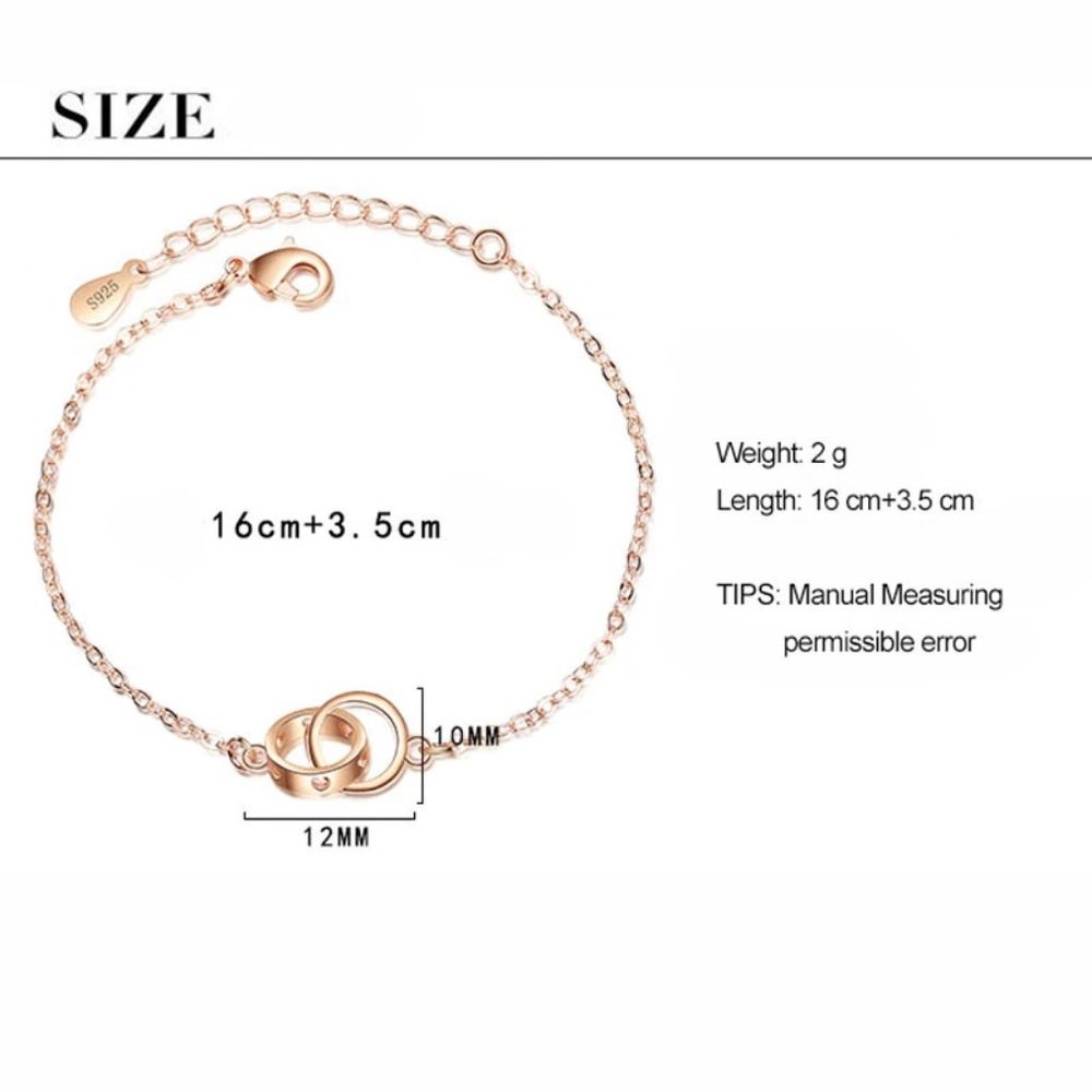 NEW Rose Gold Interlocking Circle Bracelet - Picture 8 of 8